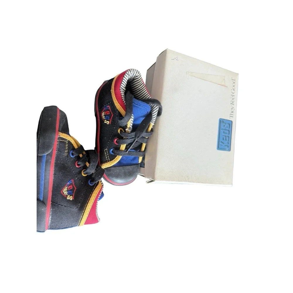 Vintage Keds‎ toddler 5 M all sport black primaryi colors hi top new 90s